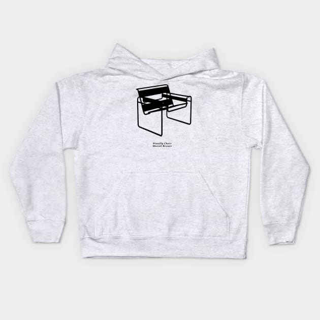 Wassily Chair By Marcel Breuer Kids Hoodie by Jamesbartoli01@gmail.com